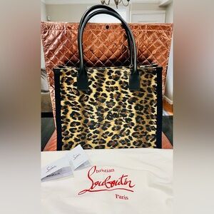CHRISTIAN LOUBOUTIN NASTROLOUBI ICONIC LEOPARD TOTE SOLD OUT $1490 NWT